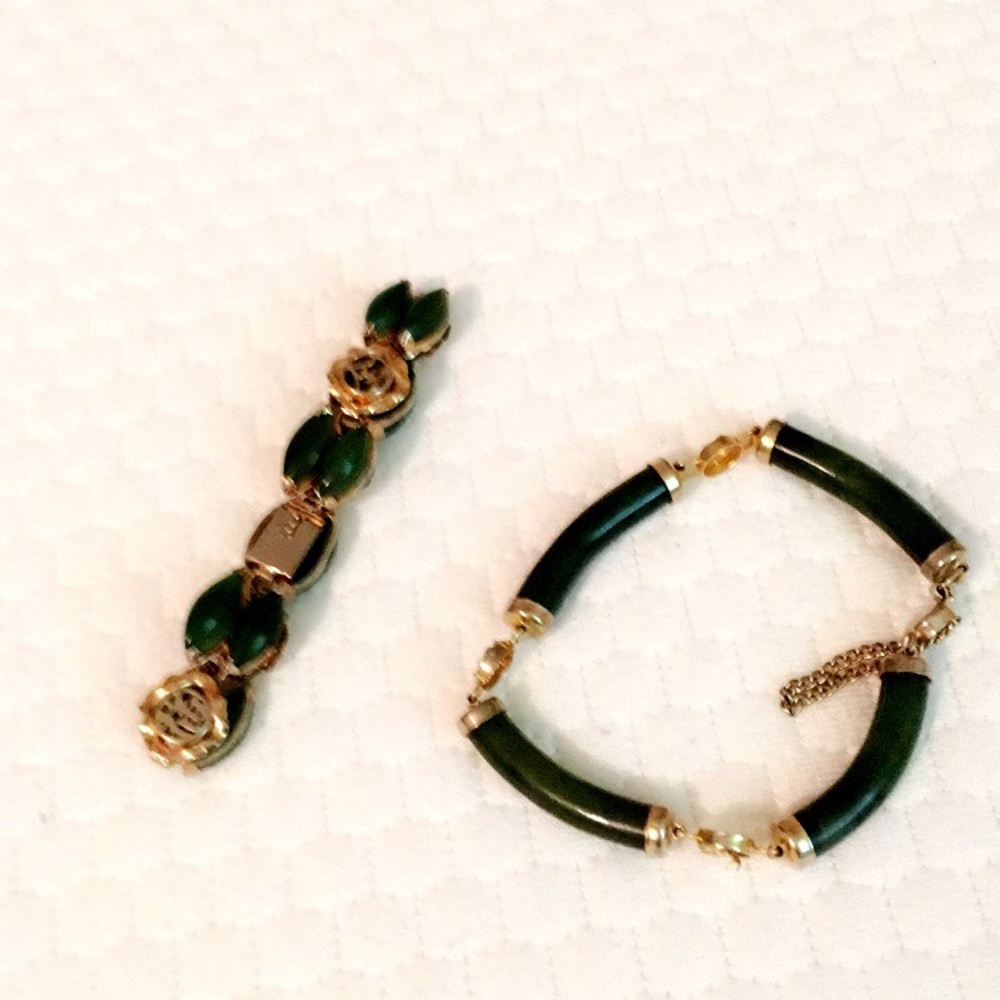 Two set jade like bracelets